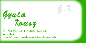 gyula kousz business card